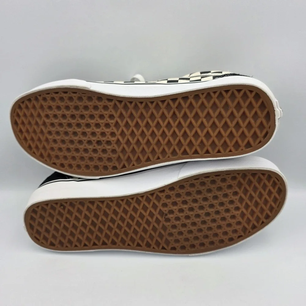 Vans 500714 Black & White Canvas Suede Checkered Skateboard Sneakers M 10.5 W 12